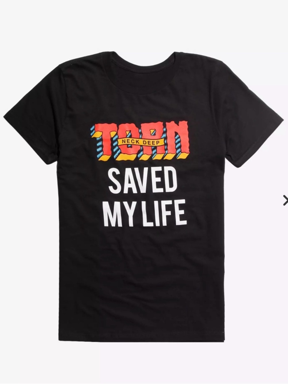 NWT Hot Topic Neck Deep X Song’s That Saved My Life Black T Shirt Mens Size XS